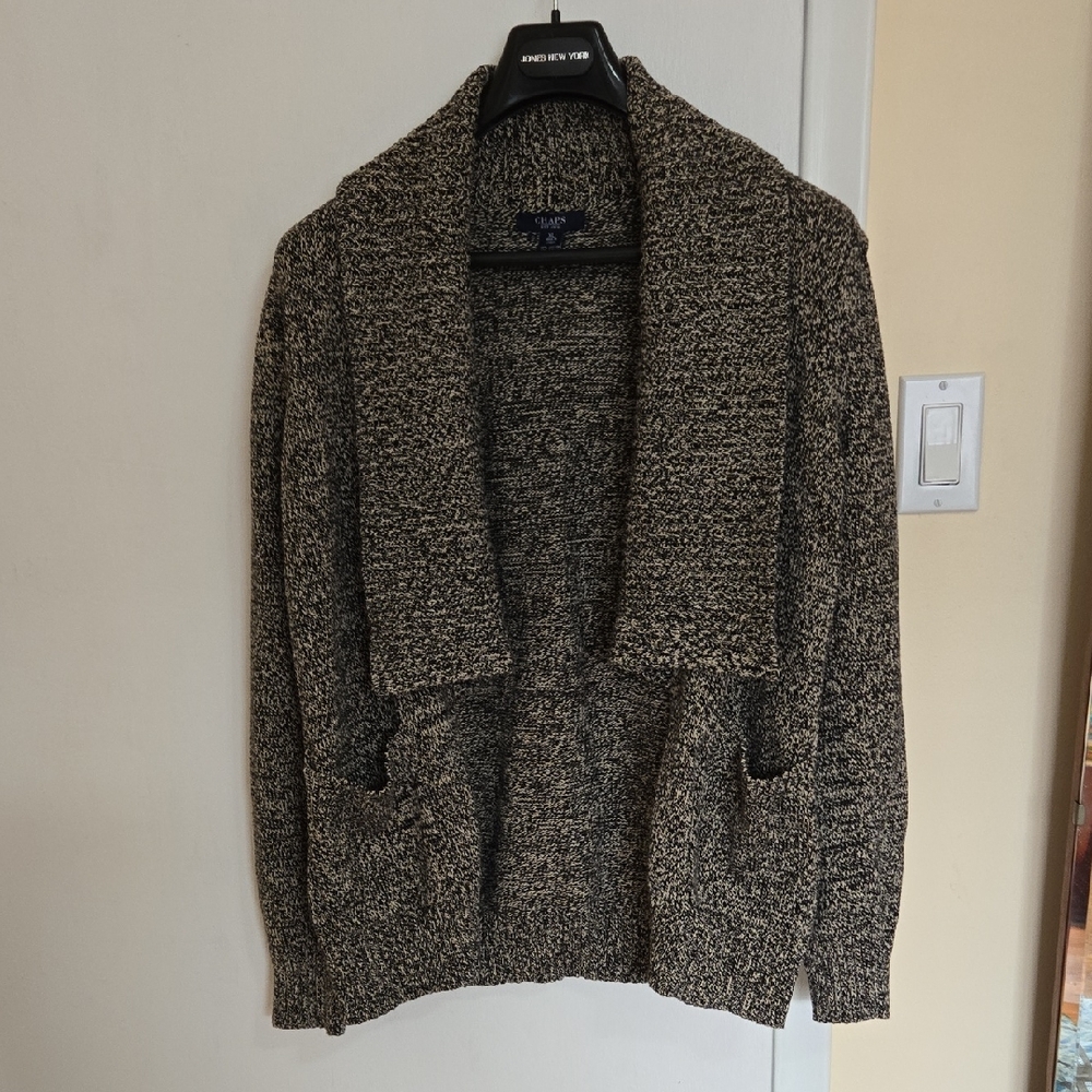 Chaps open front wide collar Sweater XL